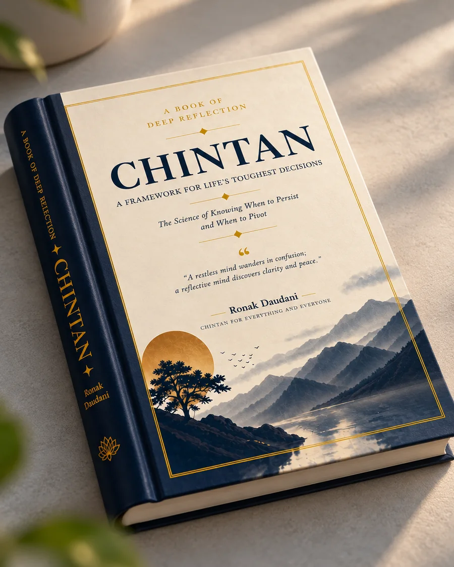 The gold sun and ink-wash mountains on the CHINTAN cover
